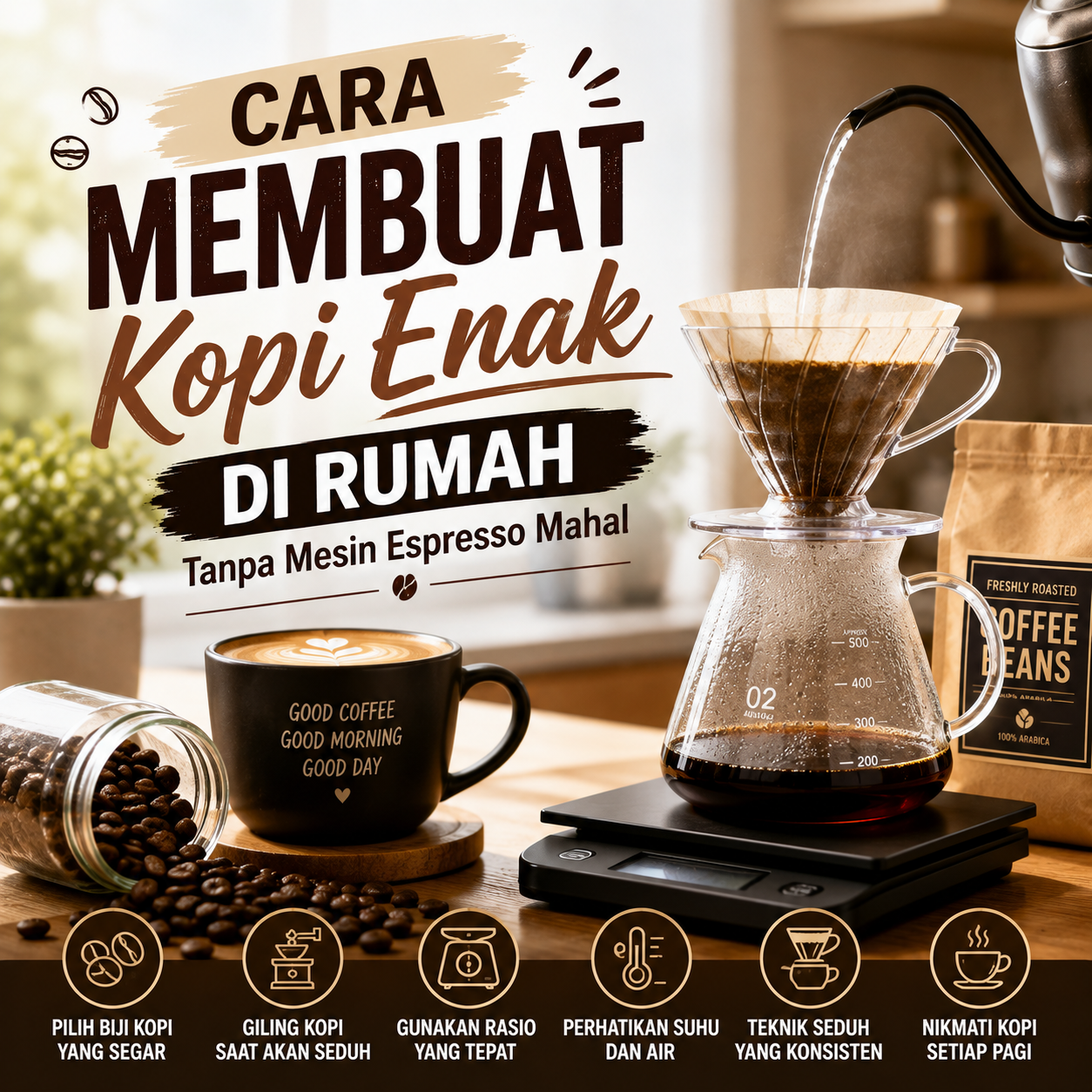 Cara Membuat Kopi Enak di Rumah Tanpa Mesin Espresso Mahal