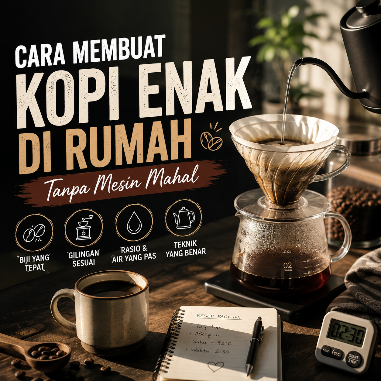 Cara Membuat Kopi Enak di Rumah Tanpa Mesin Mahal