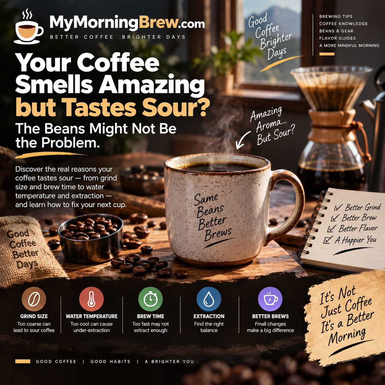 Your Coffee Smells Amazing but Tastes Sour? The Beans Might Not Be the Problem